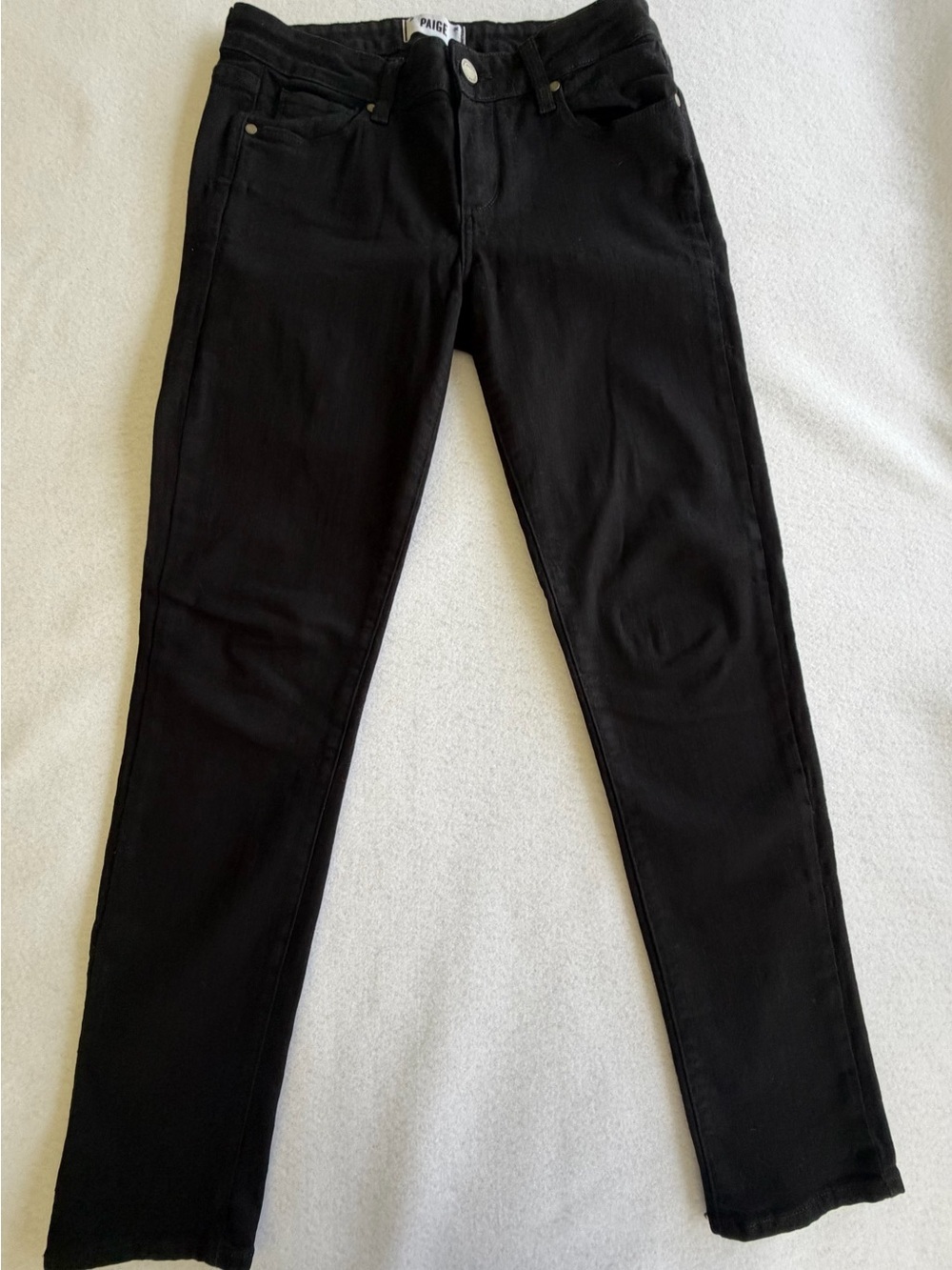 PAIGE Black Peg Skinny Jeans - Sleek High-Rise Look Size 29